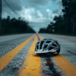 Helmet on road